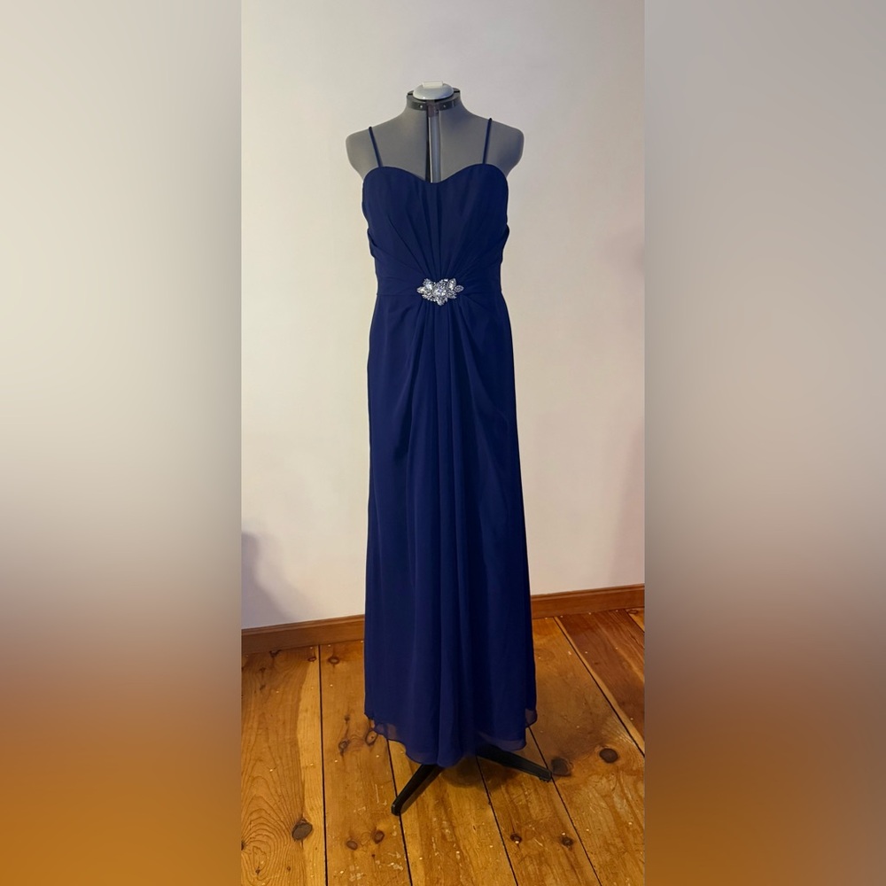 Jordan Royal Blue Maxi Dress with Crystal Accent - Picture 2 of 7